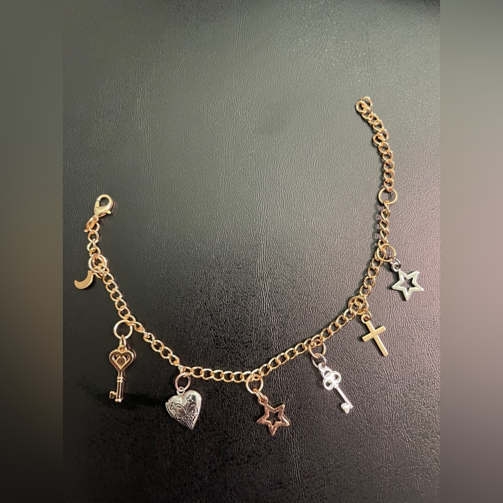 Gold and Silver Charm bracelet - Picture 3 of 3